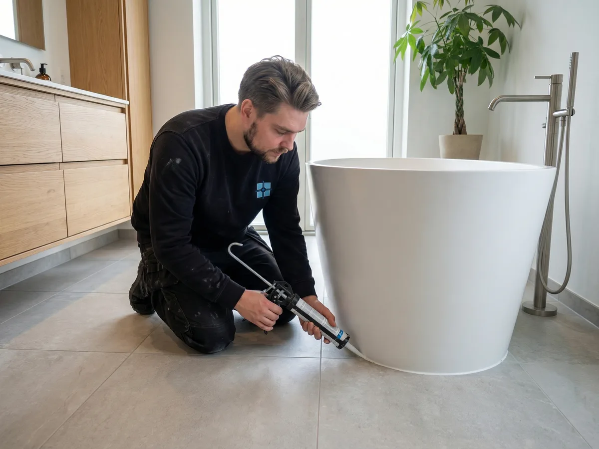 Indendørs fugning af badeværelse